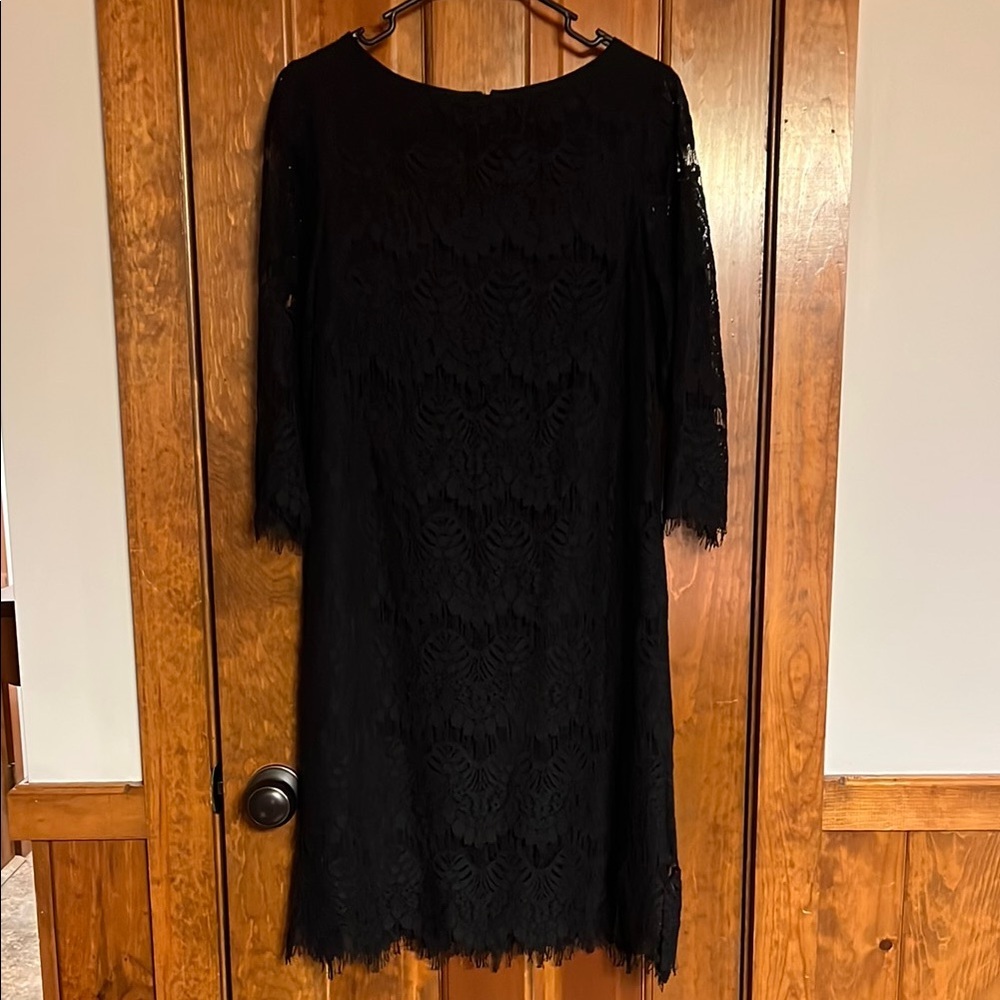 The Limited Black Lace Neckline Sheath Dress
